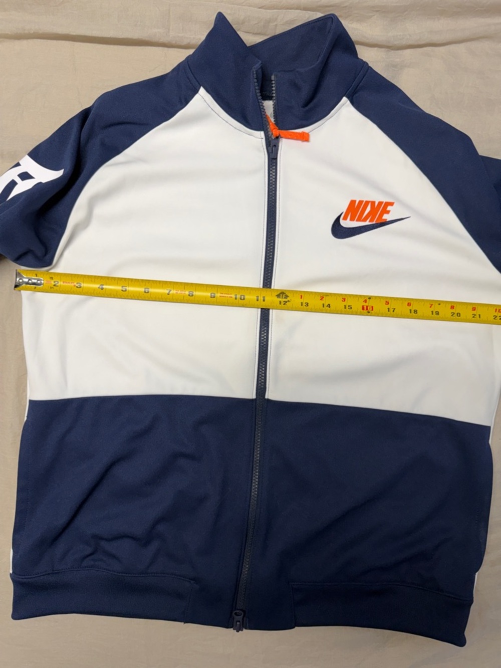 Nike Detroit Tigers MLB Zip Up Jacket XL Colorblock Navy White Orange - Picture 2 of 9